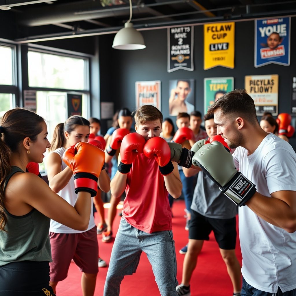 Pad-work training session